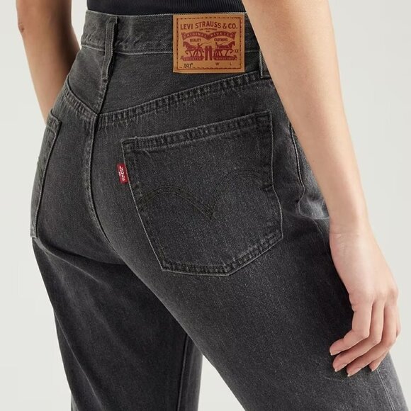 LEVI'S 501 CROP JEANS Get Off My Cloud - Black - Picture 4 of 7